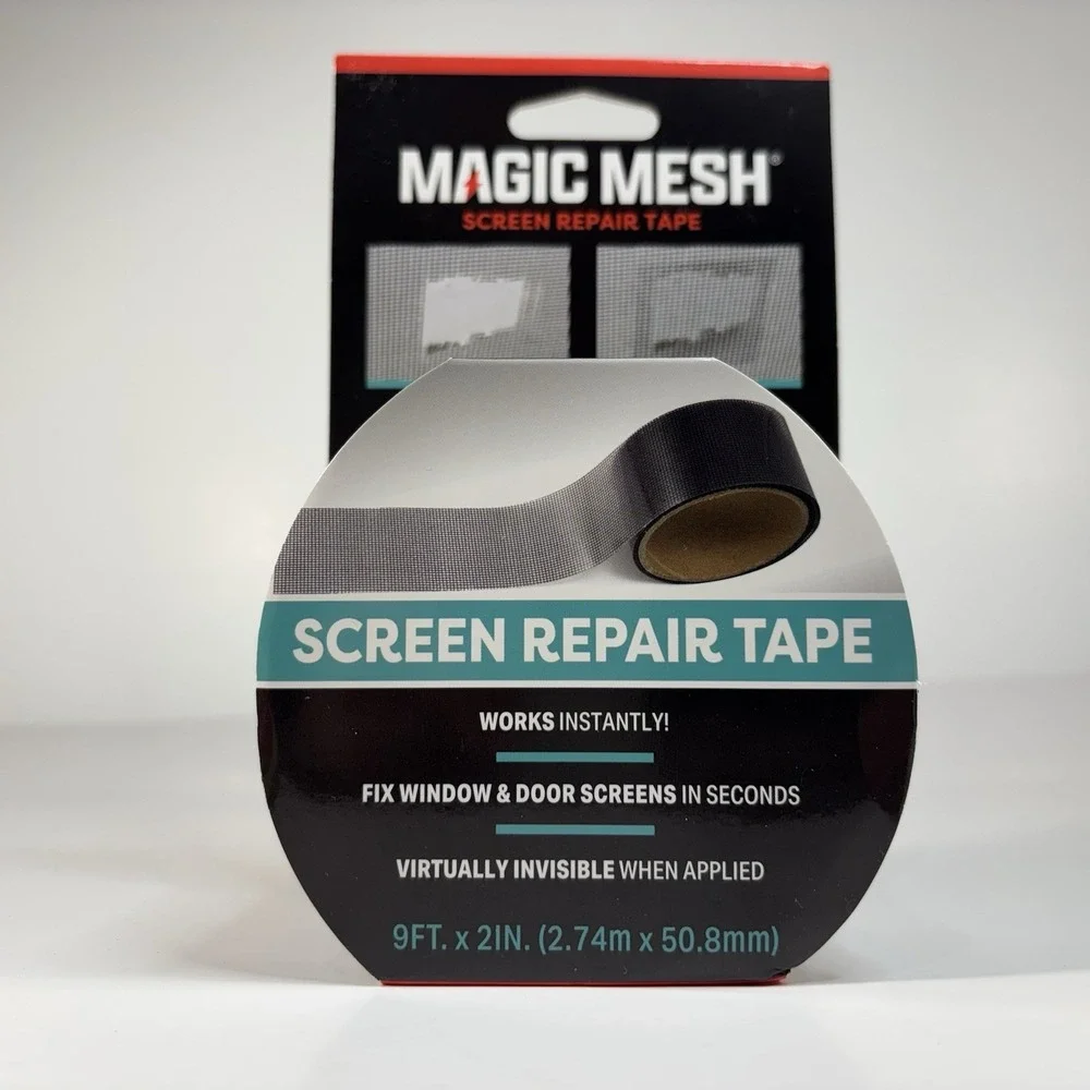Magic Mesh Screen Repair Tape, 9', Fix Windows and Door Screens Instantly